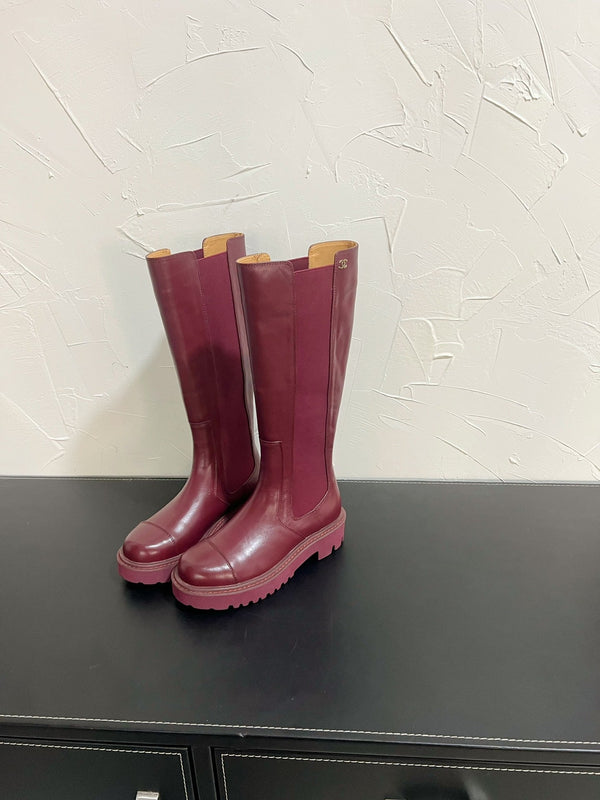 CC Chelsea High Boots In Burgundy Cowhide 949690