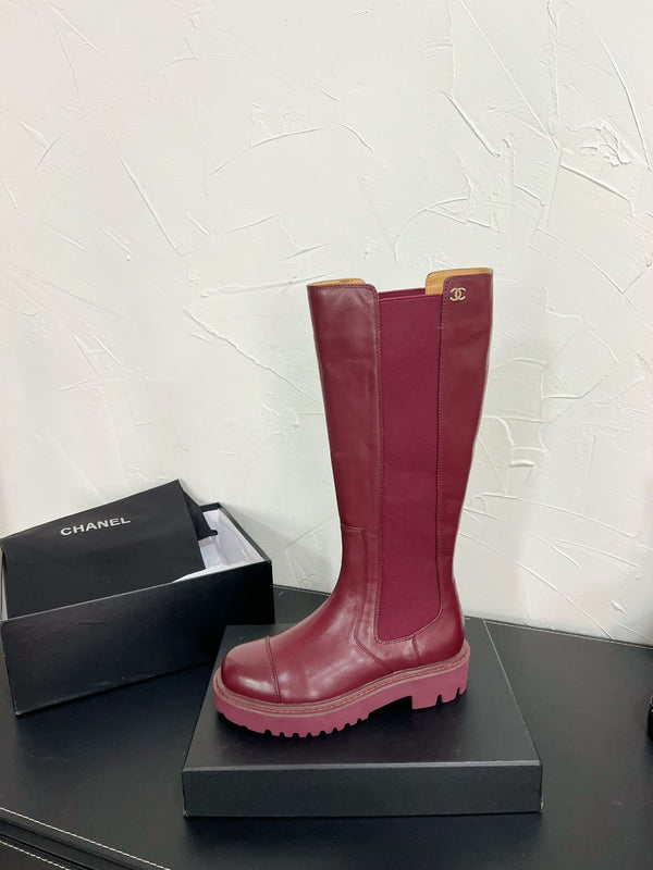 CC Chelsea High Boots In Burgundy Cowhide 949690