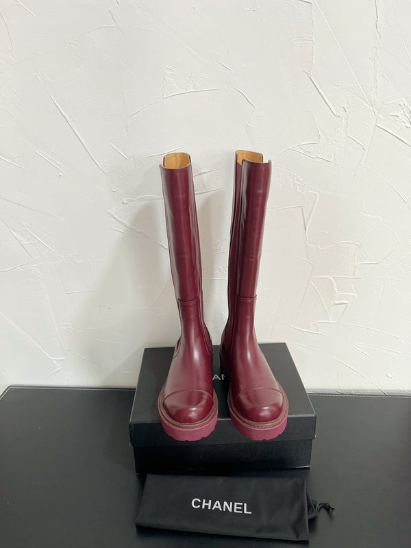 CC Chelsea High Boots In Burgundy Cowhide 949690