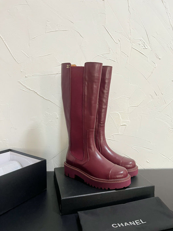 CC Chelsea High Boots In Burgundy Cowhide 949690