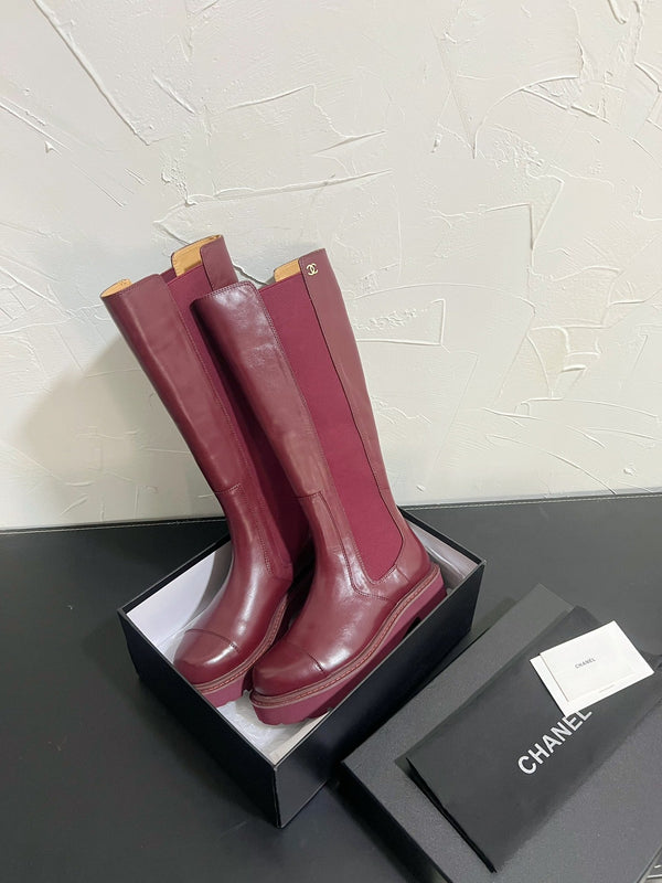 CC Chelsea High Boots In Burgundy Cowhide 949690