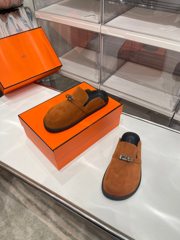 HM Men's Mule Marrone Scamosciato 573278