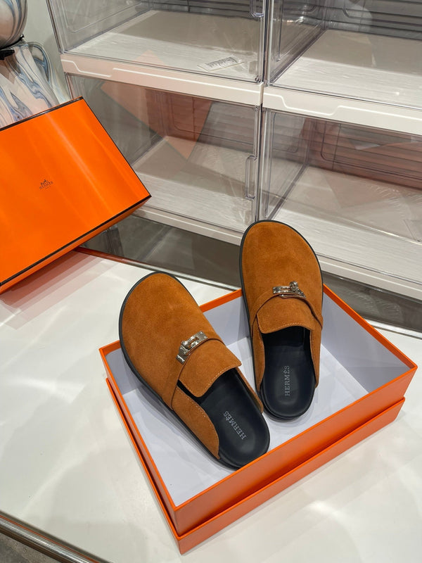 HM Men's Mule Marrone Scamosciato 573278