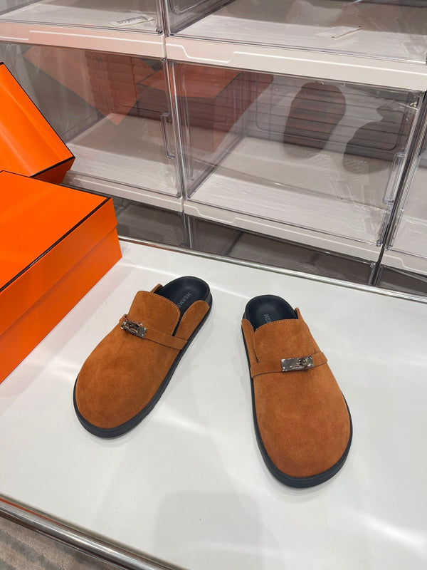 HM Men's Mule Marrone Scamosciato 573278