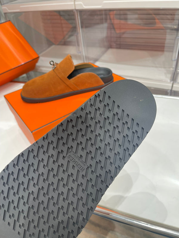 HM Men's Mule Marrone Scamosciato 573278