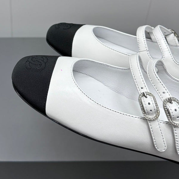 mary jane double strap whitecalfskin black grosgrain