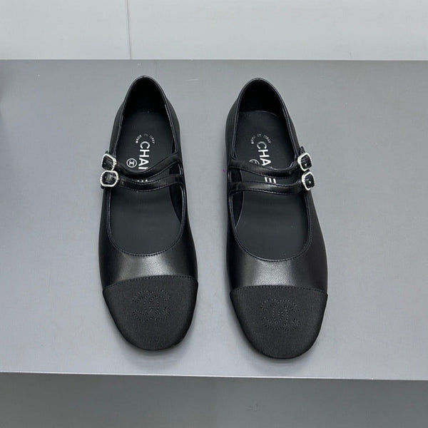 mary jane doppia tracolla in grosgrain nero in pelle di vitello