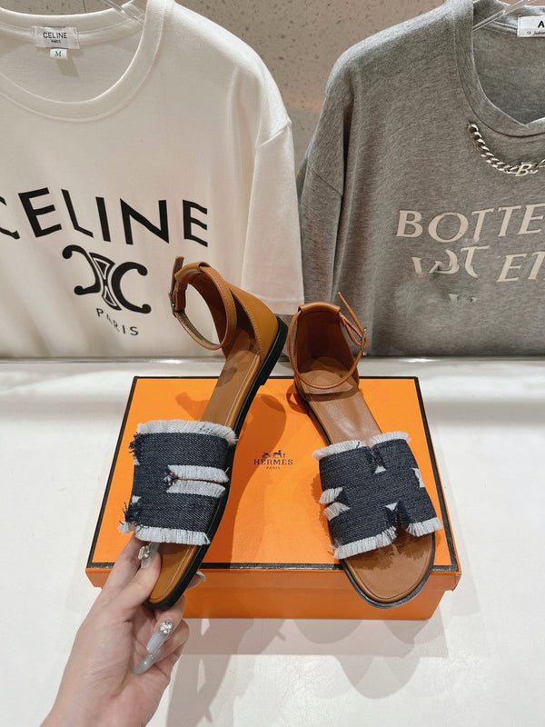 SANTORINI SANDAL LIGHT BLACK LAMBSKIN