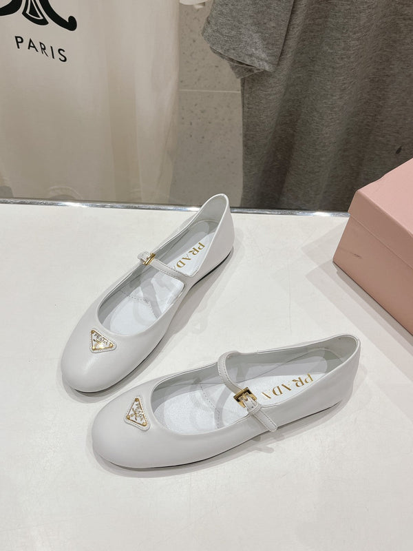 BALLERINE PRA IN PELLE NAPPA BIANCHE