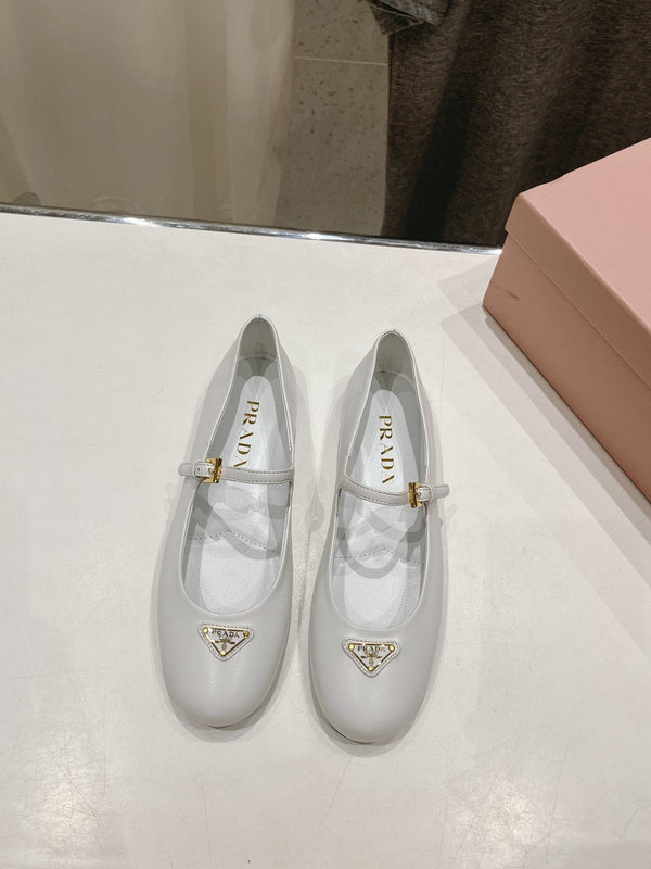 BALLERINE PRA IN PELLE NAPPA BIANCHE