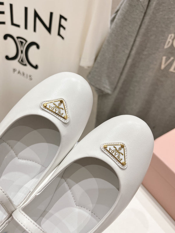 BALLERINE PRA IN PELLE NAPPA BIANCHE