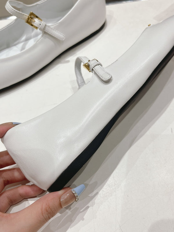 BALLERINE PRA IN PELLE NAPPA BIANCHE