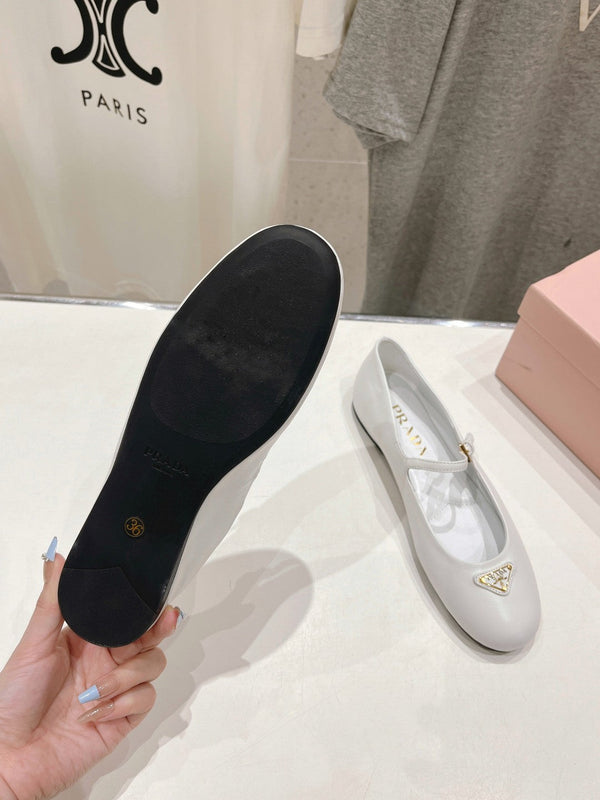 BALLERINE PRA IN PELLE NAPPA BIANCHE