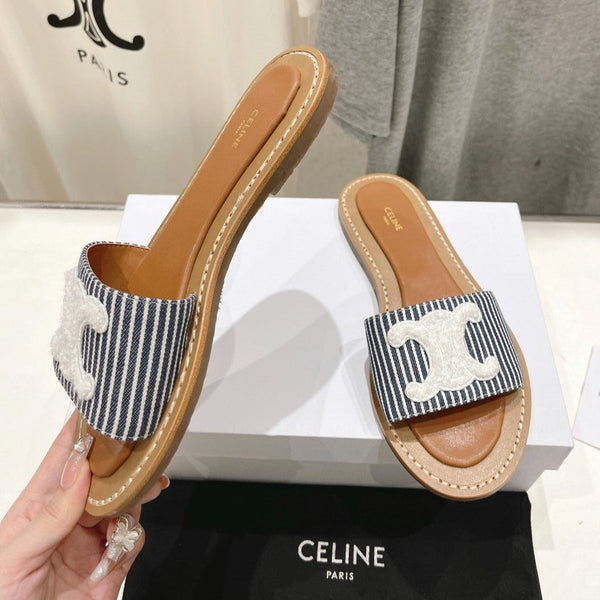 LYMPIA MULE IN TRIOMPHE JACQUARD WOOLLEN FABRIC White Black Caro