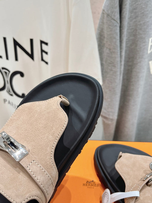 EMPIRE SANDAL BLACK MIX PASTEL PINK SUEDE