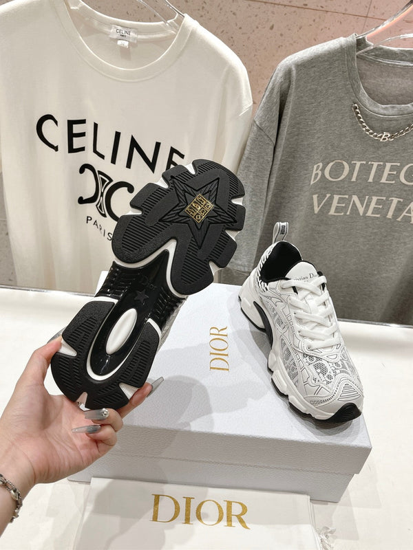 CD Vibe Sneaker White Black Polyester Mesh Fabric And Cowhide