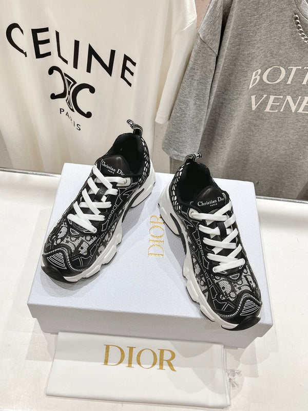 CD Vibe Sneaker Black Polyester Mesh Fabric And Cowhide