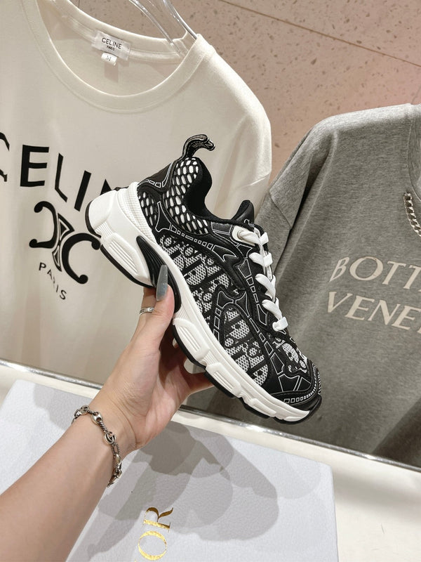 CD Vibe Sneaker Black Polyester Mesh Fabric And Cowhide