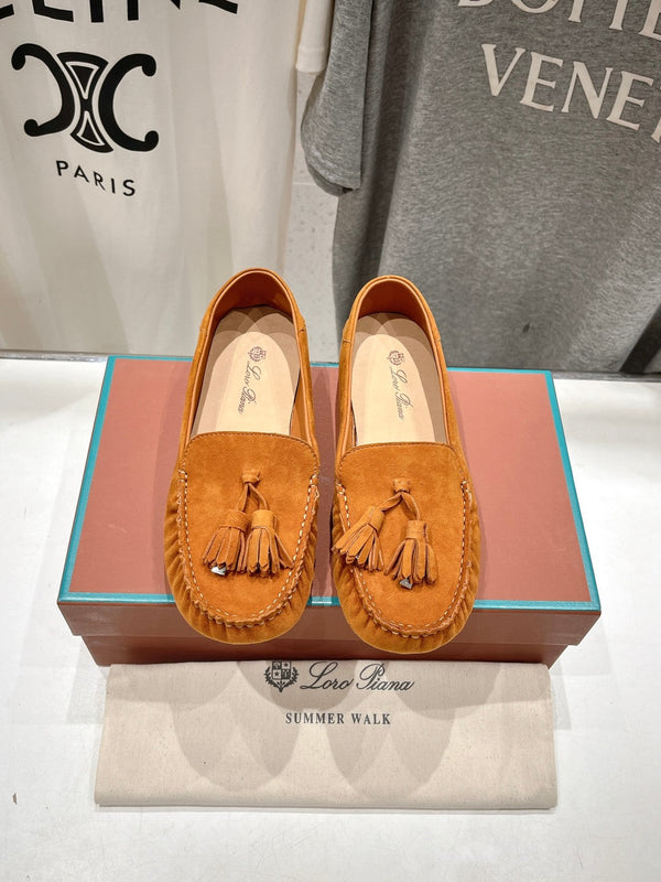 dot sole walk mocassin brown suede
