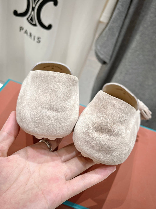 dot sole walk mocassin light brown suede