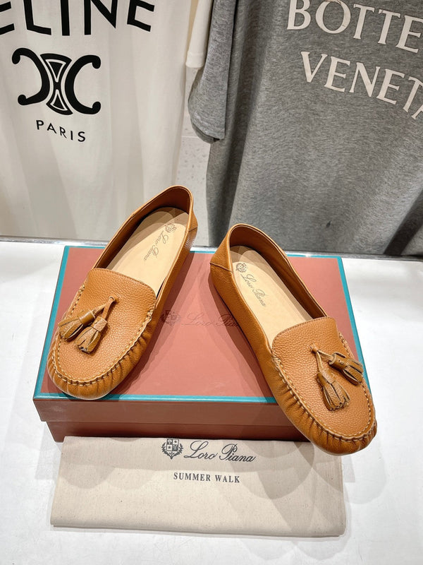 dot sole walk mocassin brown calfskin