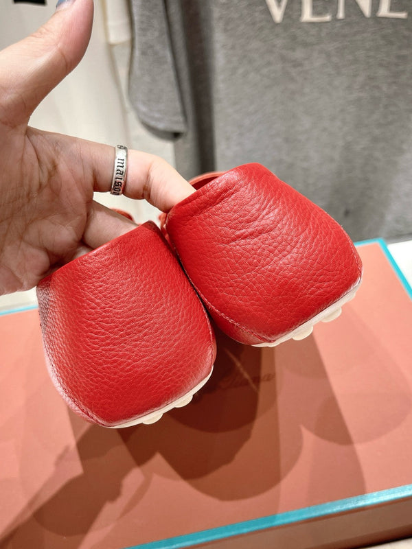 mocassino walk con suola a pois in pelle di vitello rossa