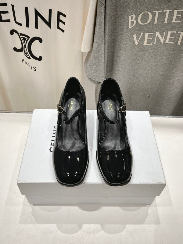 MEDIUM - HEEL MARY JANE SHOES IN BLACK GLOSSY CALFSKIN