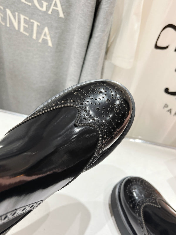 Miu Ankle Boots Black Polished Calfskin