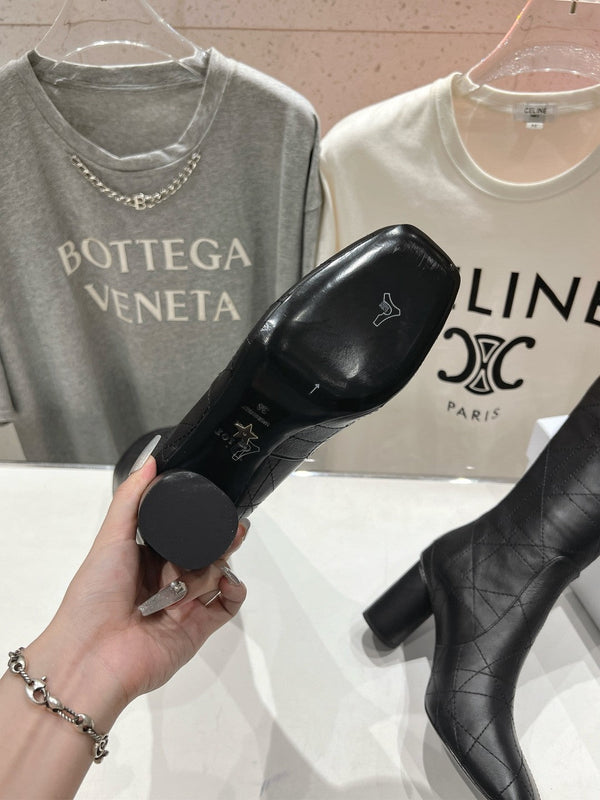 CD High Boots 85mm Black Lambskin