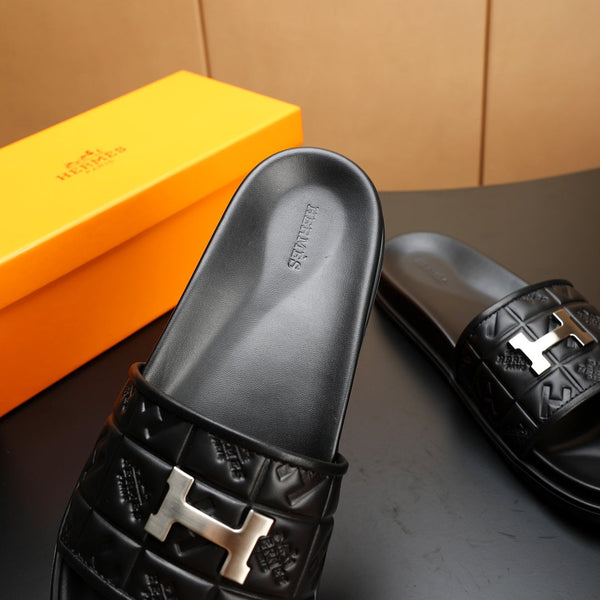 HM Men's Slide Black Cowhide 547361