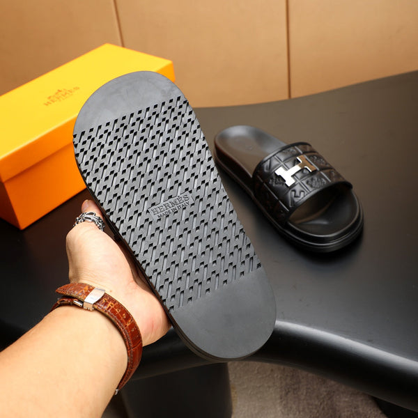 HM Men's Slide Black Cowhide 547361