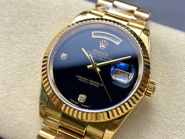 Rolex Day-Date 36mm Gold Black Dial