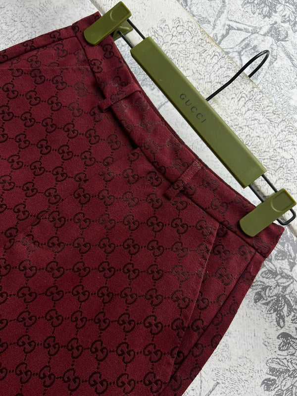 Gucci High Waist Short Red Jacquard Fabric