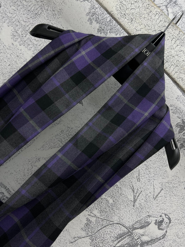 CD 25 Halter-neck Backless Dress Purple Black Wool Fabric