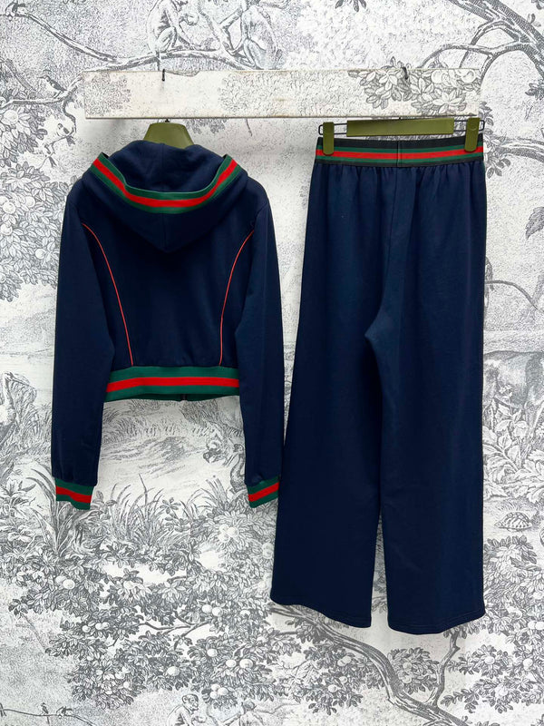 Gucci 25 Sport Suit Dark Blue Cotton