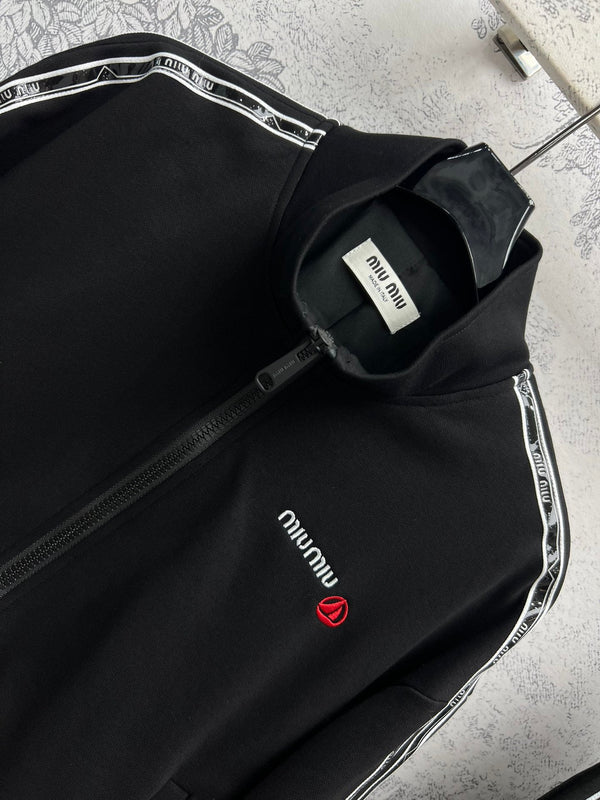 Miu Miu 25 Ribbon Stitching Suits Black Cotton