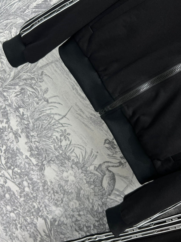 Miu Miu 25 Ribbon Stitching Suits Black Cotton