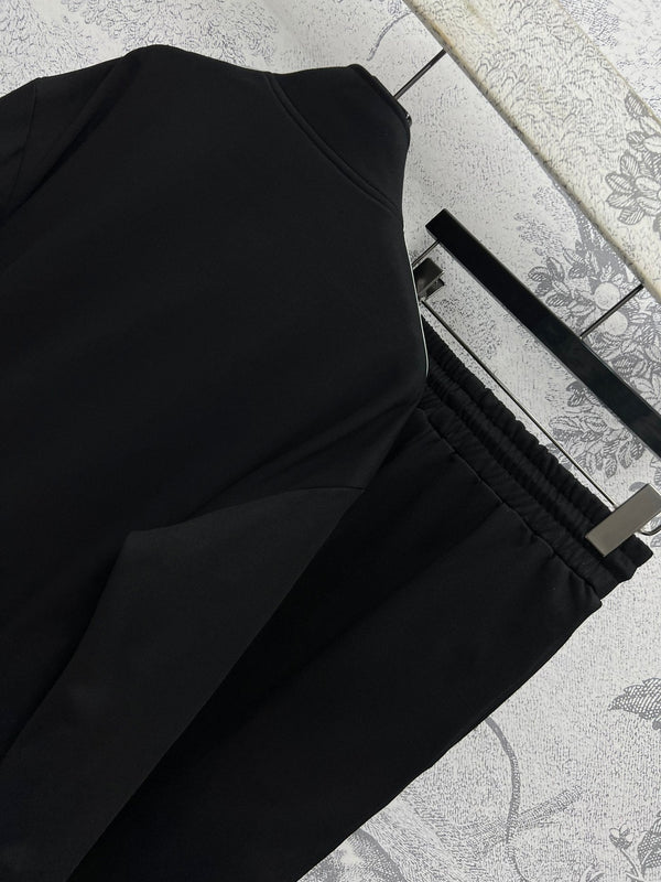 Miu Miu 25 Ribbon Stitching Suits Black Cotton