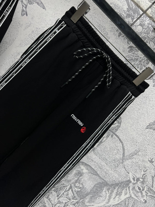 Miu Miu 25 Ribbon Stitching Suits Black Cotton