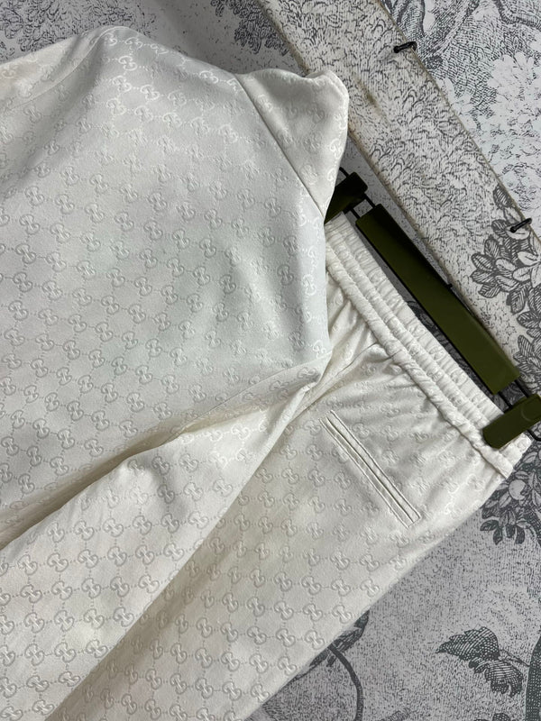 Gucci 25 Double G Denim Suit White Cotton