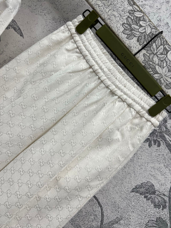 Gucci 25 Double G Denim Suit White Cotton