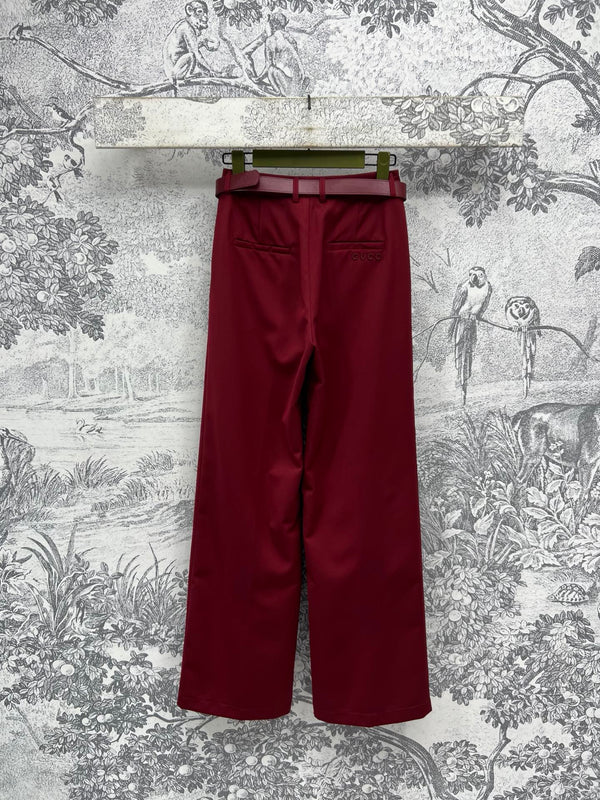 Gucci 25 Suit Pant Burgundy Polyester Fiber
