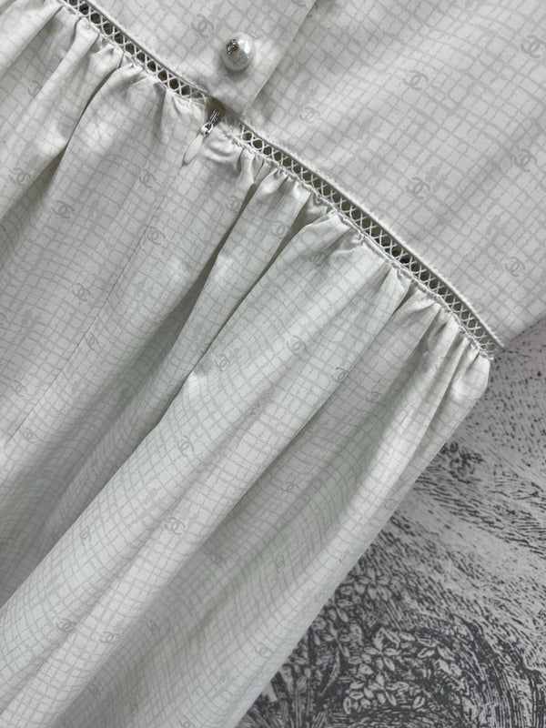 CC 25 Suspender Dress Ivory Cotton