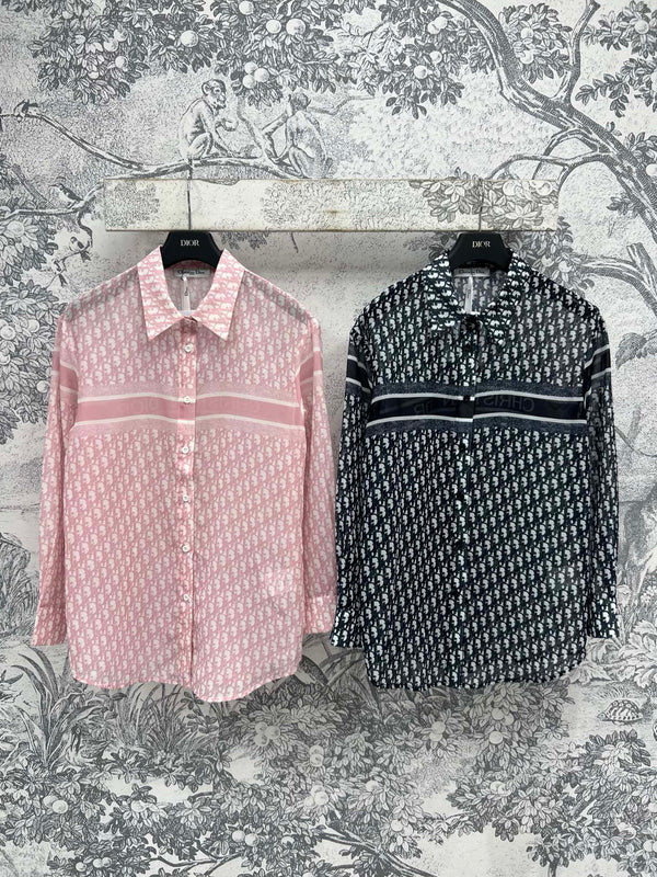 CD 25 See-through Shirt Black and Pink Polyester