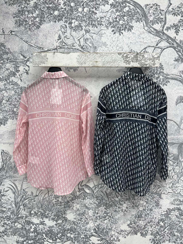 CD 25 See-through Shirt Black and Pink Polyester