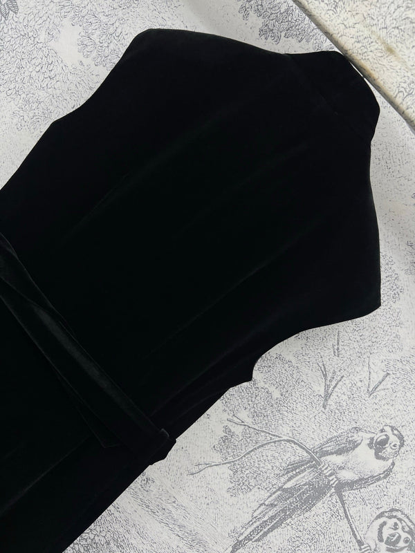 CD 25 Velvet Sleeveless Dress Black Polyester