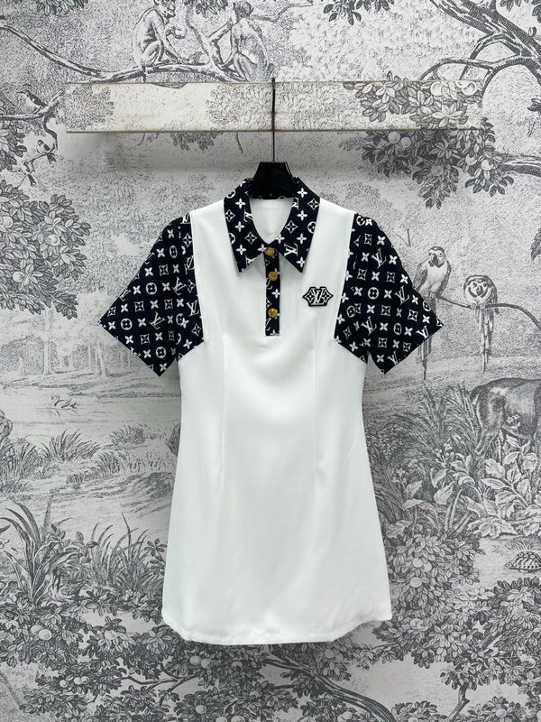 LV Classic L's Money Letter Print Bianco Nero Poliestere