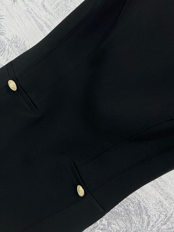 LV 25 Sleeveless Slim Fit Dress Black Poliester