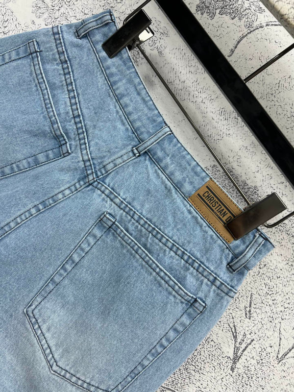 CD 25 Rolled Denim Short Light Blue Cotton