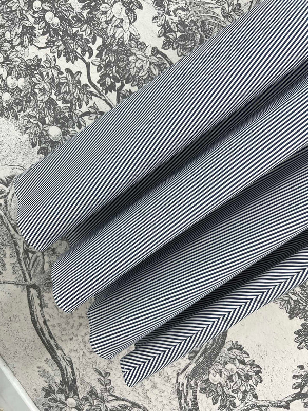 YSL 25 Suspender Striped Dress Blue mix White Cotton